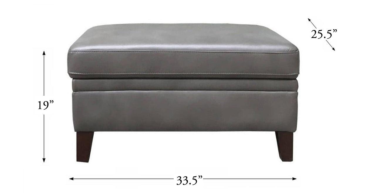 Alice Leather Sectional, Gray